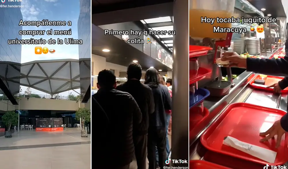 Miles de usuarios quedaron sorprendidos a ver cómo luce este menú universitario. Foto: composición LR/TikTok@fer.henderson