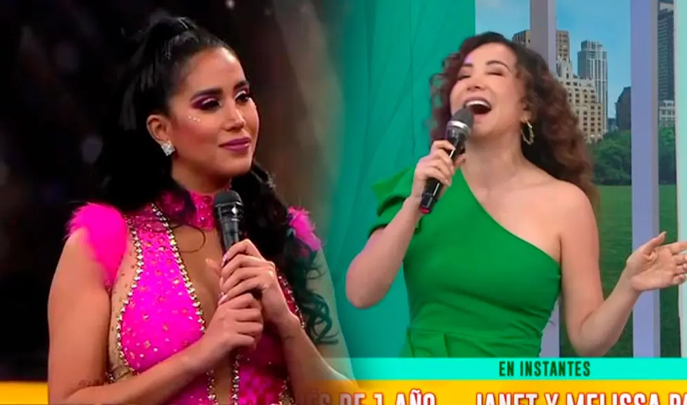 Melissa Paredes incómoda por la invitación a Janet Barboza como jurado de "El gran show". Foto: captura de América TV Melissa Paredes incómoda por la invitación a Janet Barboza como jurado de "El gran show". Foto: captura de América TV