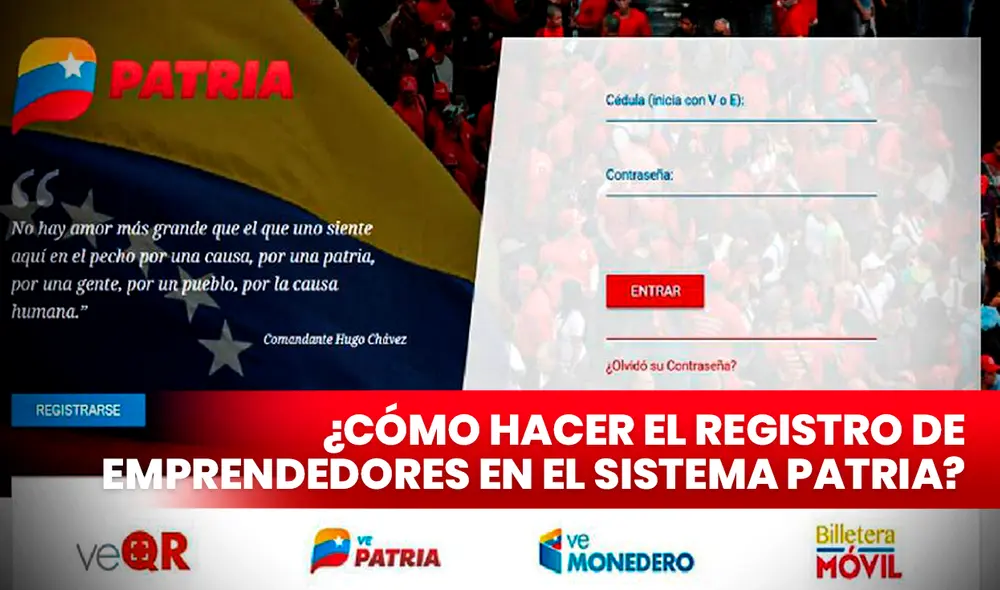 Conoce como hacer el registro de emprendedores en el Sistema Patria. Composición: Gerson Cardoso-GLR/Difusión