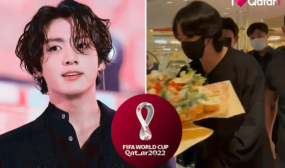 Jungkook fue recibido con flores en el aeropuerto de Doha. Foto: composición LR/fansite/idoha.net