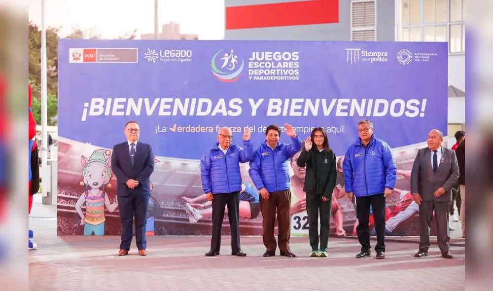 Pedro Castillo se hizo presente en la inauguración de los Juegos Escolares Deportivos y Paradeportivos 2022. Foto: Andina