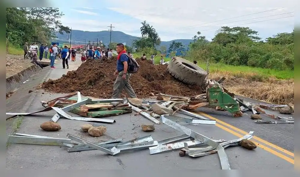 Protesta con bloqueos Protesta con bloqueos