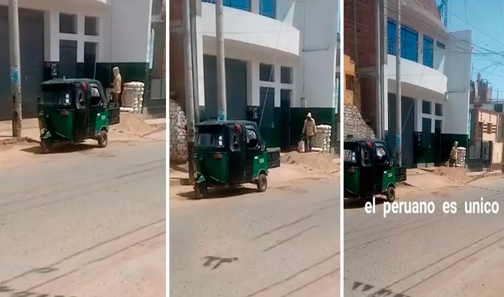 Cada vez que los obreros llenaban el balde, el conductor se movía de forma lenta para elevarlo con cuidado. Foto: composición LR/TikTok/@huguitorodriguez0