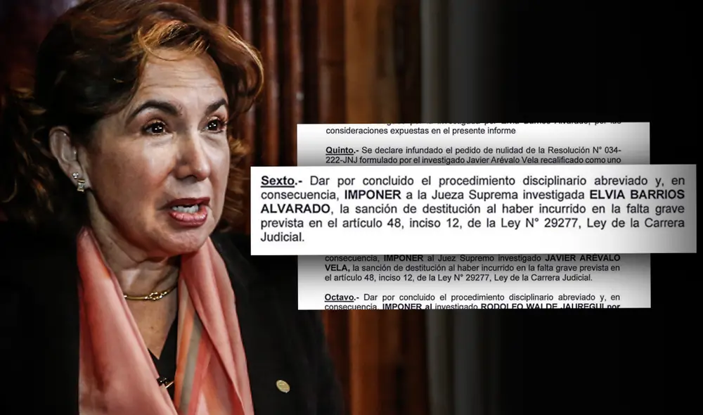 Instructor propone destituir a Barrios de su cargo de jueza titular de la Corte Suprema. Foto: composición de Fabrizio Oviedo/La República Instructor propone destituir a Barrios de su cargo de jueza titular de la Corte Suprema. Foto: composición de Fabrizio Oviedo/La República