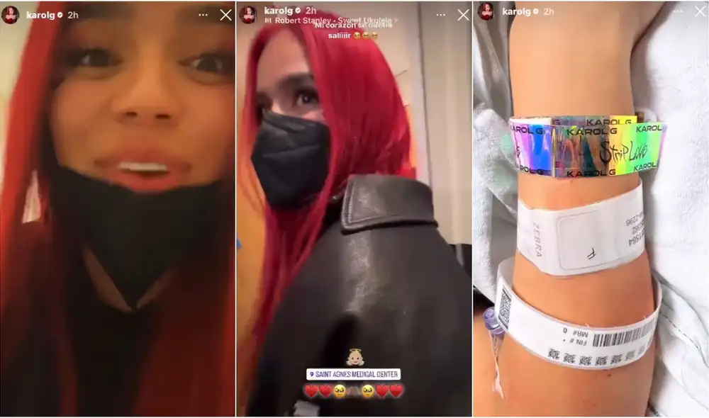 La 'Bichota' inmortalizó el tierno momento en sus redes sociales. Foto: composición LR/@karolg/Instagram