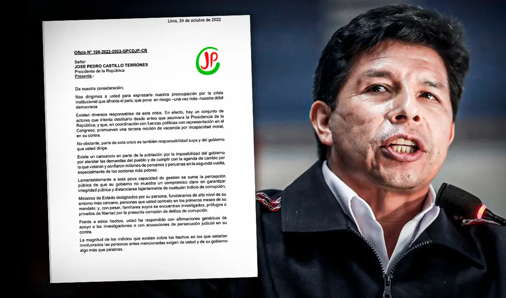 Juntos por el Perú envía oficio a Pedro Castillo. Foto: composición de Jazmín Ceras / La República Juntos por el Perú envía oficio a Pedro Castillo. Foto: composición de Jazmín Ceras / La República
