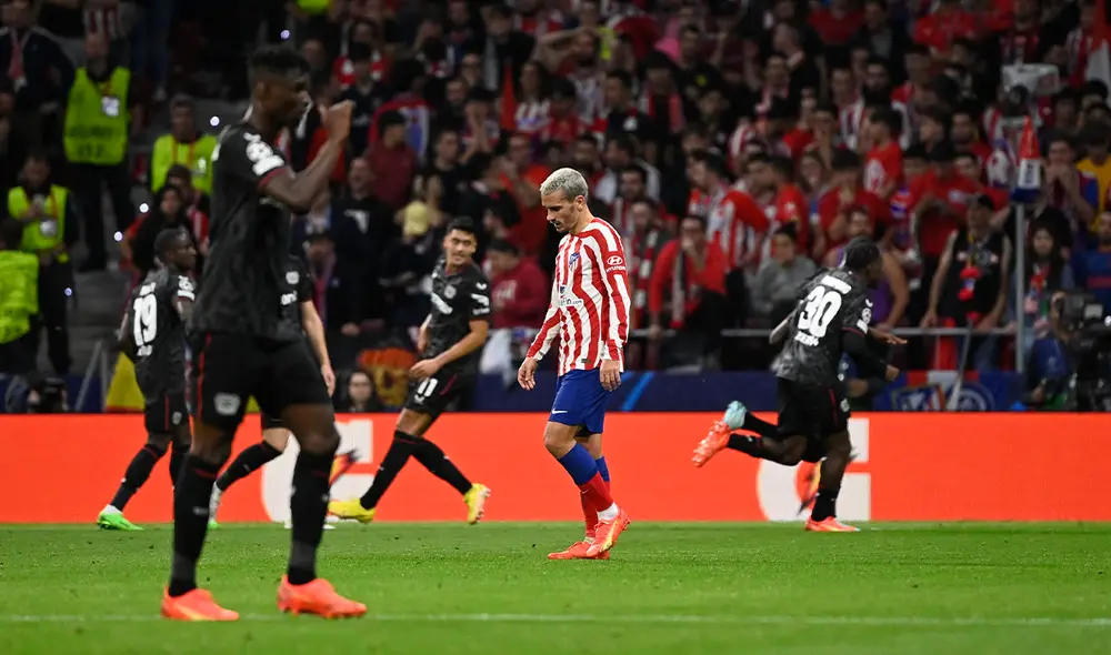 Atlético de Madrid no pudo ganar en el Metropolitano contra Bayer Leverkusen. Foto: AFP