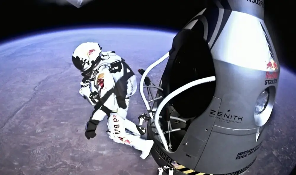 El 14 de octubre de 2012, Felix Baumgartner saltó desde el borde del espacio y en su caída alcanzó la inaudita velocidad de 1.357 km/h. Foto: Red Bull