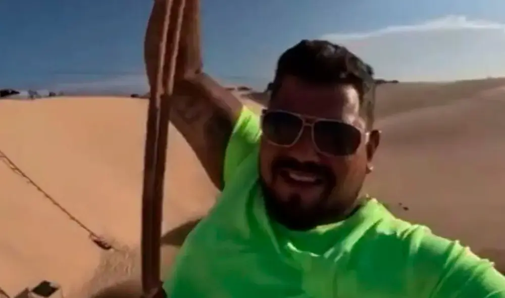 Sergio Murilo Lima de Santana murió en un accidente fatal mientras se grababa subido en una tirolesa en Ceará, Brasil. Foto y video: captura – Twitter @MidiasSo