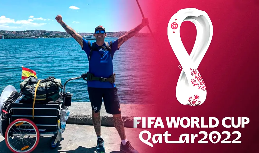 Santiago Sánchez se volvió viral en redes social al anunciar que viajaría caminando al Mundial de Qatar. Foto: composición de Gerson Cardoso/@santiago_sanchez_cogedor/ captura Instagram/Twitter Santiago Sánchez se volvió viral en redes social al anunciar que viajaría caminando al Mundial de Qatar. Foto: composición de Gerson Cardoso/@santiago_sanchez_cogedor/ captura Instagram/Twitter