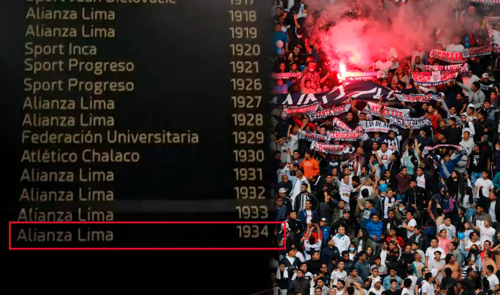 Alianza Lima figura como campeón de 1934 en pasillo del Estadio Nacional. Foto: composición de La República Alianza Lima figura como campeón de 1934 en pasillo del Estadio Nacional. Foto: composición de La República