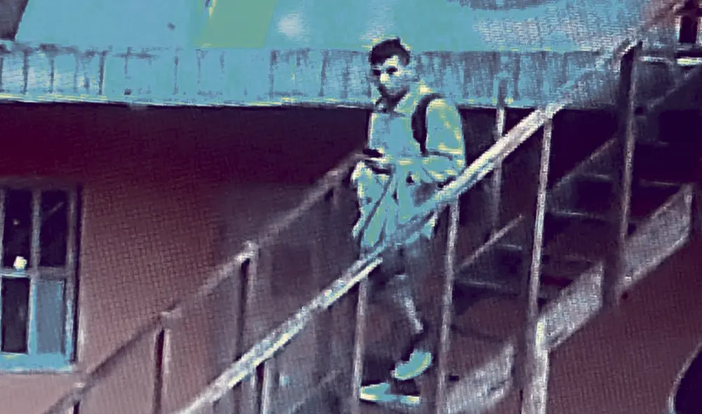 La huida. Las cámaras de seguridad del hotel captan cuando el asesino huye. Foto: difusión La huida. Las cámaras de seguridad del hotel captan cuando el asesino huye. Foto: difusión
