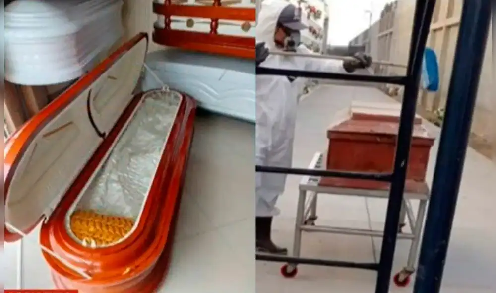 El cuerpo se encontraba en un cajón totalmente diferente al que ellos compraron con la funeraria Salazar. Foto: captura ATV Noticias