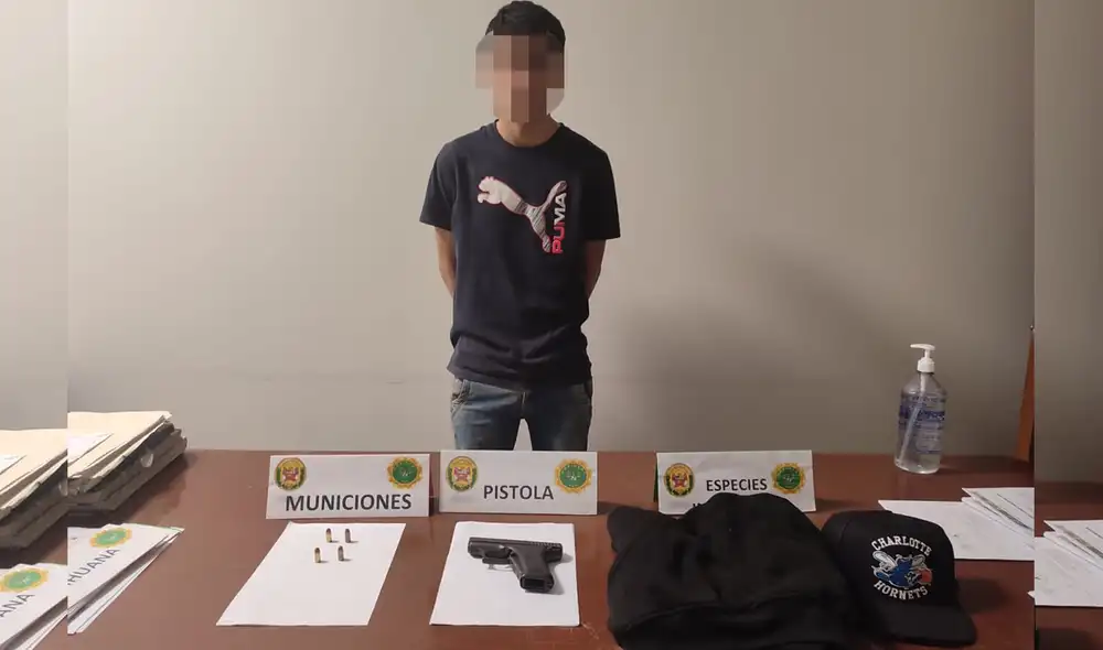 Menor será investigado por robo agravado y tenencia ilegal de armas. Foto: PNP