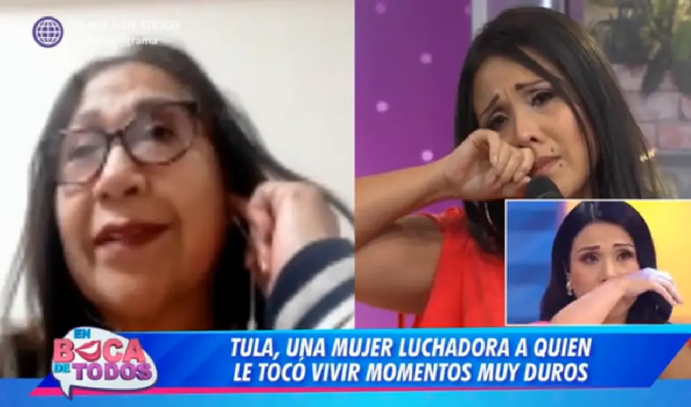 Tula Rodríguez conmovida por recordar a su madre en "En boca de todos". foto: Captura América