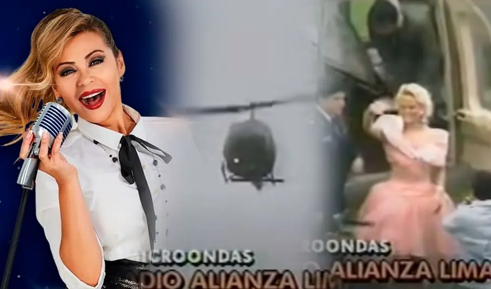 Revive el momento en que Gisela Valcárcel brilló con su llegada en helicóptero a programa en vivo. Foto: captura/Panamericana/Instagram El gran show
