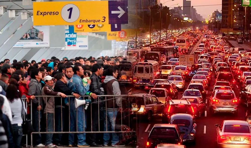 La falta de un transporte público masivo y de calidad es una de las principales causas del tráfico vehicular en la capital del Perú. Foto: composición LR/Lampadia/Andina