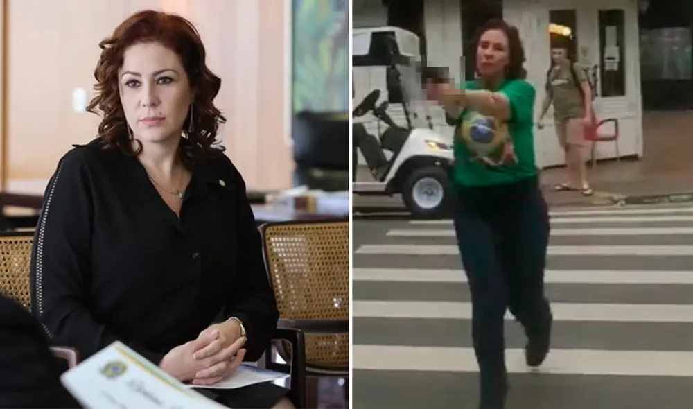 Diputada bolsonarista fue grabada amenazando con un arma a hombre. Foto: composición LR/Metropoles