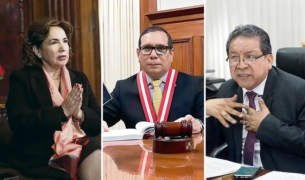 Divide y proceso. Los magistrados Elvia Barrios, presidenta del Poder Judicial; Javier Arévalo y el ex fiscal de la Nación Pablo Sánchez pasarán primero por evaluación disciplinaria. Foto: composición LR/Marco Cotrina