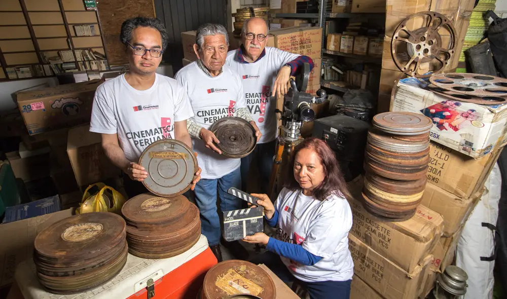 Realizadores Gabriel Quispe, Nelson García, Francisco Adrianzén y Cielo Garrido. Foto: Antonio Melgarejo/La República
