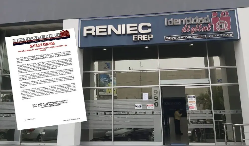 Los trabajadores del Reniec denuncian que no se les comunica información relevante. Foto: composición LR/Twitter/Reniec/Sintrareniec Los trabajadores del Reniec denuncian que no se les comunica información relevante. Foto: composición LR/Twitter/Reniec/Sintrareniec