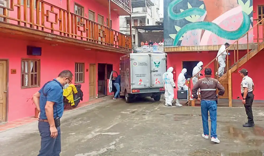 Hallazgo. Policías de Ecuador llegaron a un hotel de la zona de Montañita tras el asesinato. Foto: difusión Hallazgo. Policías de Ecuador llegaron a un hotel de la zona de Montañita tras el asesinato. Foto: difusión