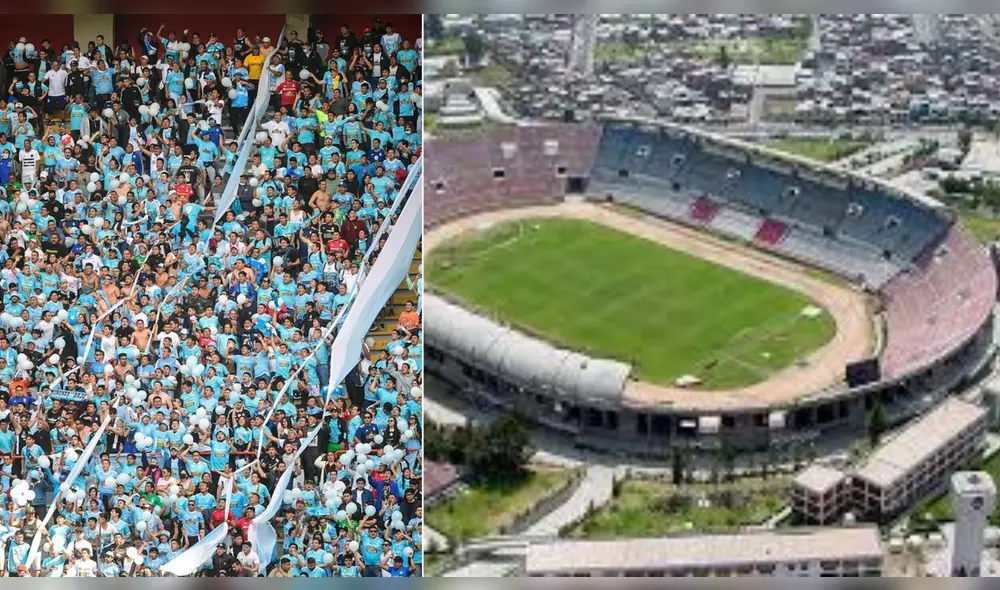 Ubicación de los hinchas de Sporting Cristal en el estadio Monumental Arequipa de la UNSA. Foto: Composición LR/La República