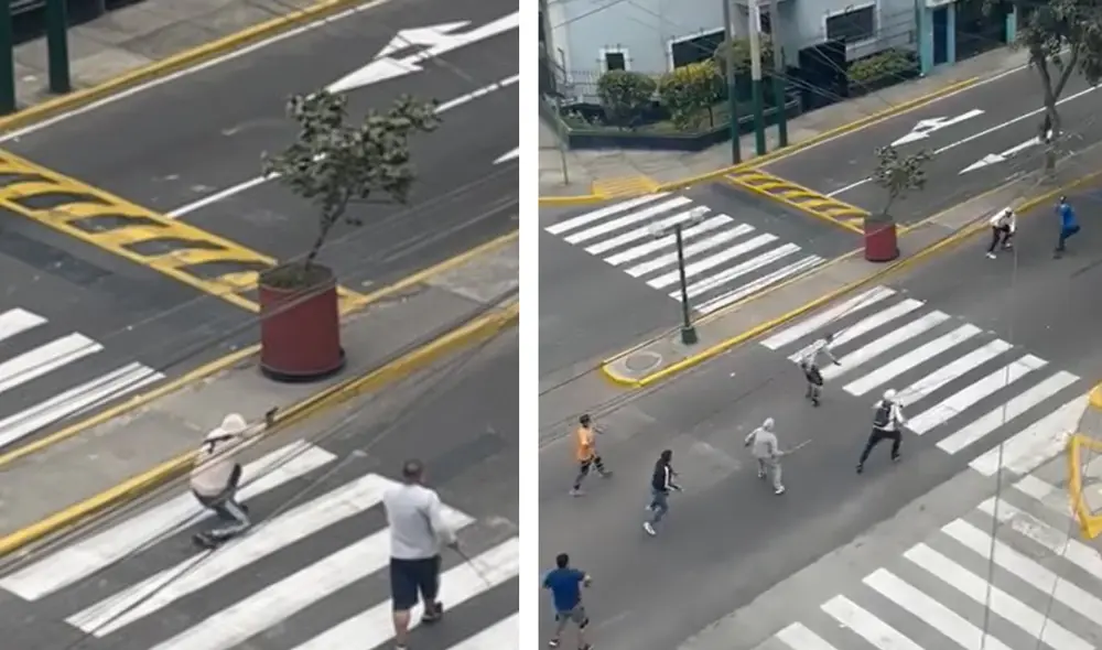 Los vecinos de Jesús María se mostraron aterrados tras la balacera ocurrida en plena avenida. Foto: captura de Twitter