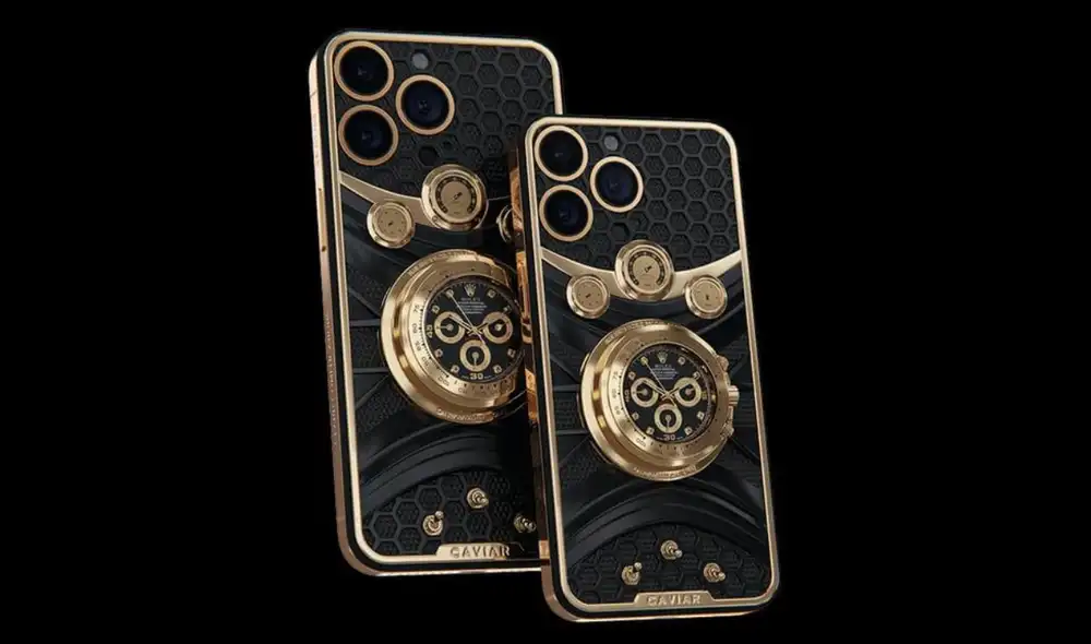 Revisa el precio del iPhone 14 Pro con el añadido del Rolex. Foto: Caviar