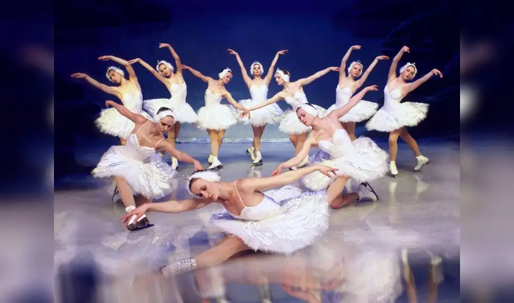 Hermosa coreografía de "El lago de los cisnes sobre hielo", uno de los espectáculos más aplaudido en el mundo. Foto: Difusión. Hermosa coreografía de "El lago de los cisnes sobre hielo", uno de los espectáculos más aplaudido en el mundo. Foto: Difusión.