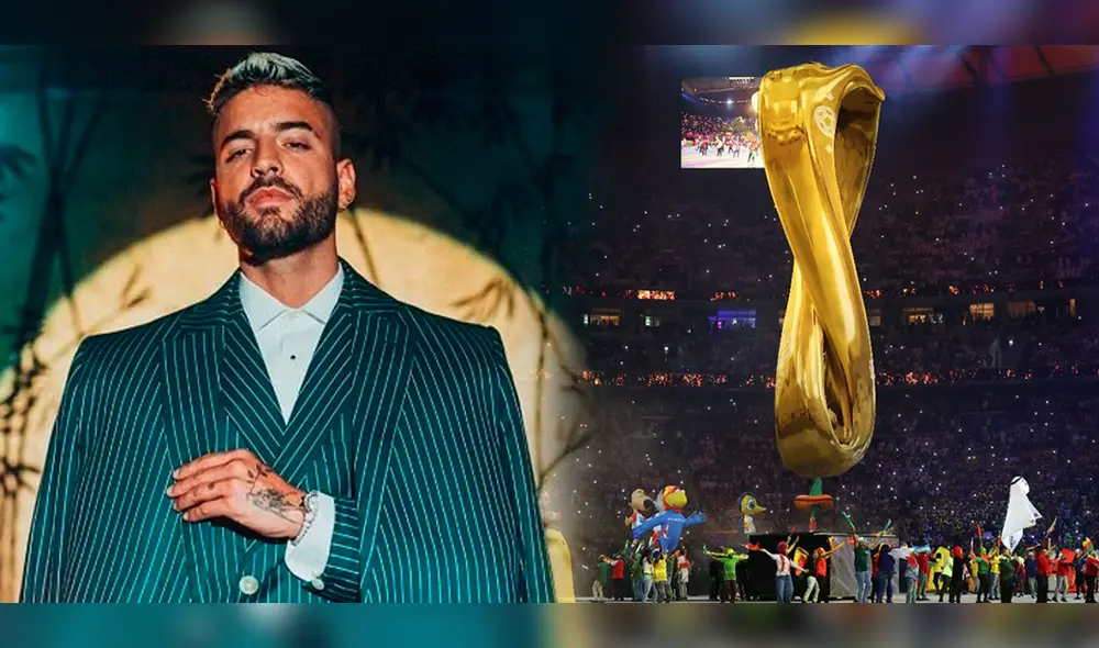 Maluma ausente en la ceremonia del Mundial Qatar 2022. ¿Qué pasó con el cantante?. Foto: composición LR/ @maluma/Instagram/ @fifaworldcup_es/Twitter