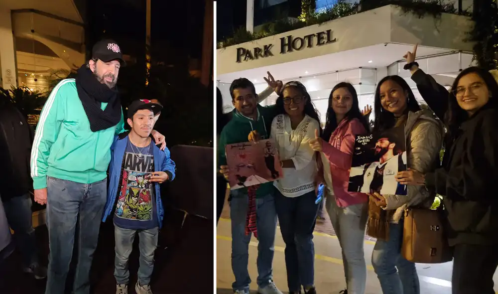Cantante recibió a fans que lo esperaban afuera de su hotel. Foto: composición LR