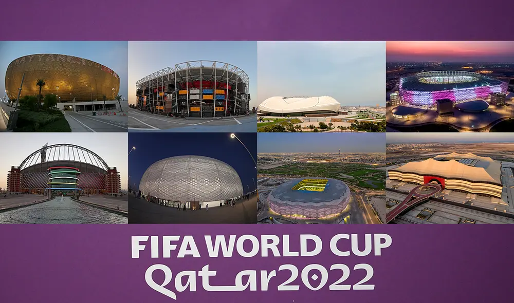 La organización de Qatar 2022 construyó siete de sus ocho estadios lujosos para la justa mundialista, mientras que uno de ellos fue renovado en su totalidad. Foto: composición LR/AFP