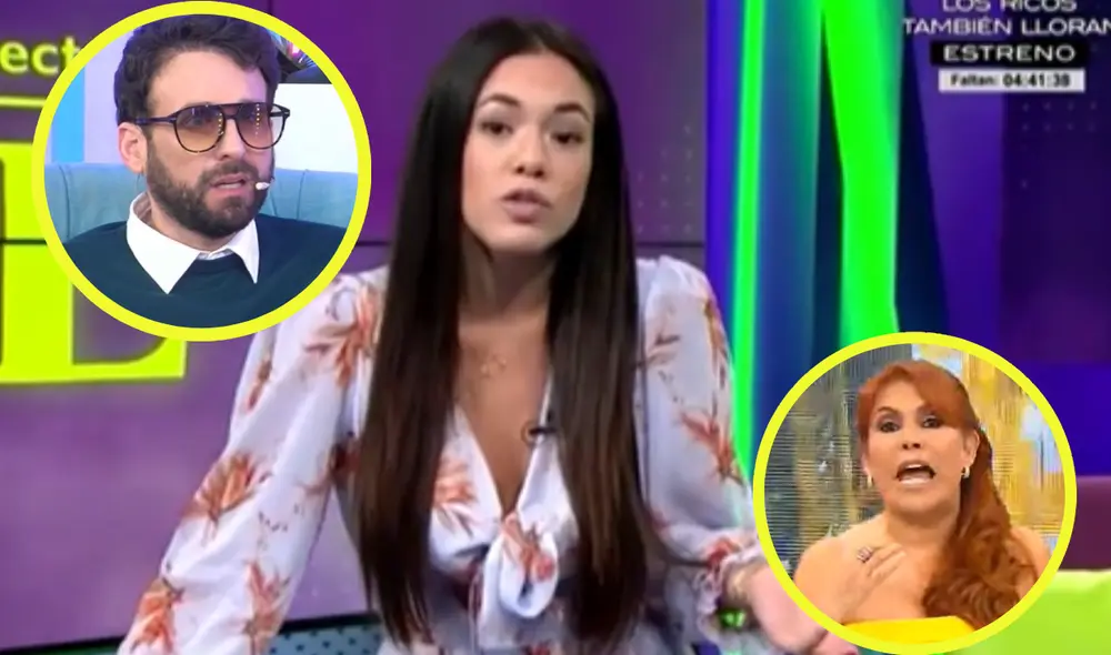 Jazmín Pinedo defendió a su amiga Tilsa Lozano de las críticas. Foto: composición/captura América TV/captura Willax