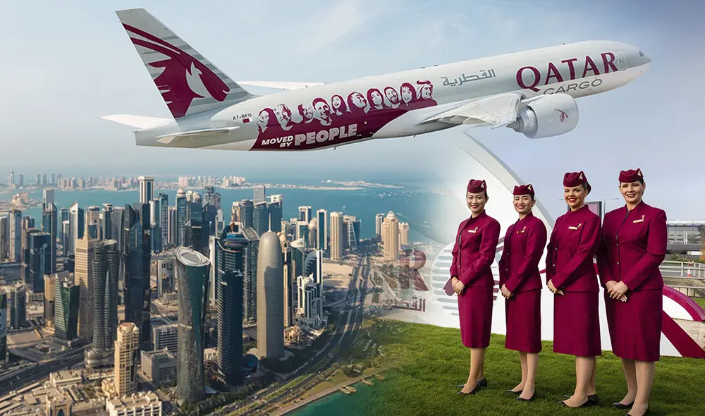 Tan solo con 25 años en el mercado, Qatar Airways se ha posicionado rápidamente como una de las mejores aerolíneas a nivel mundial. Foto: composición LR / Twitter / Qatar Airways