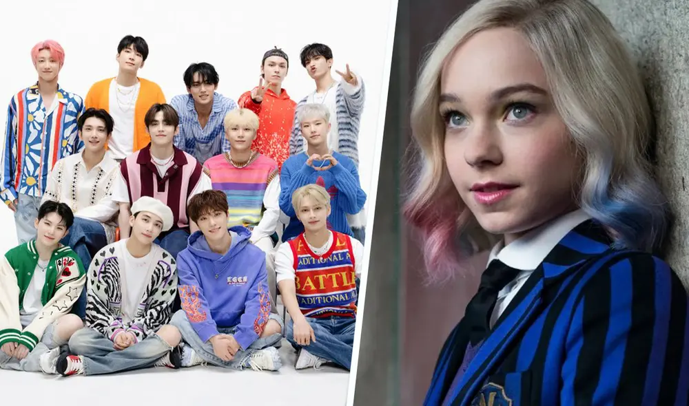 Emma Myers se hizo fan de SEVENTEEN cuando tenía 15 años. Foto: composición LR/Pledis/Netflix