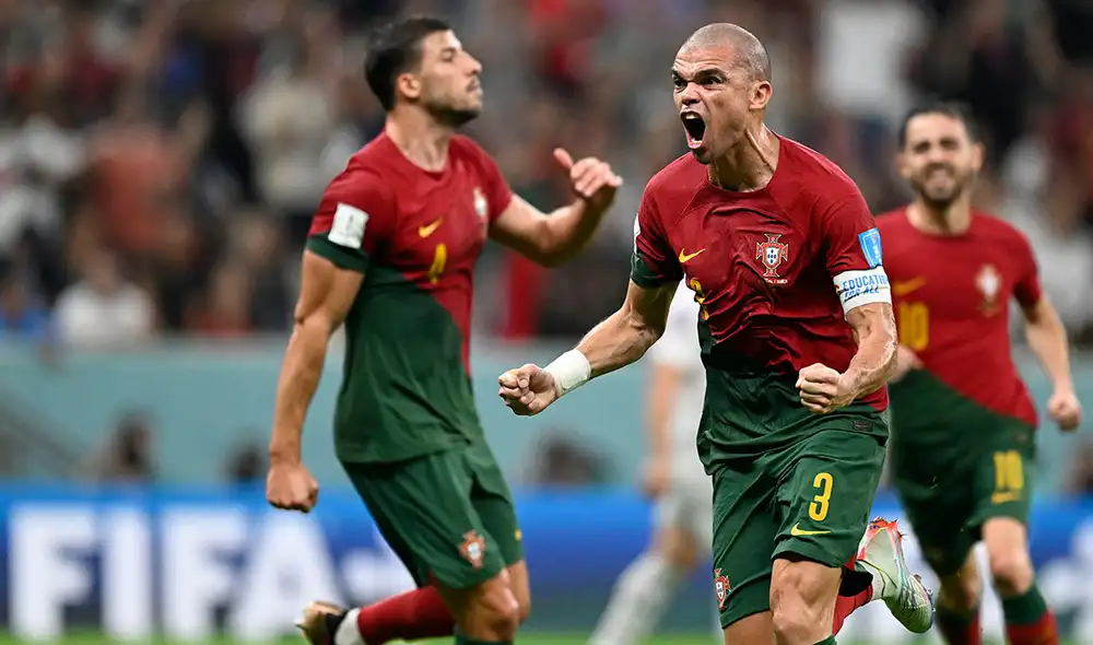 Pepe anotó el segundo gol de Portugal contra Suiza. Foto: AFP