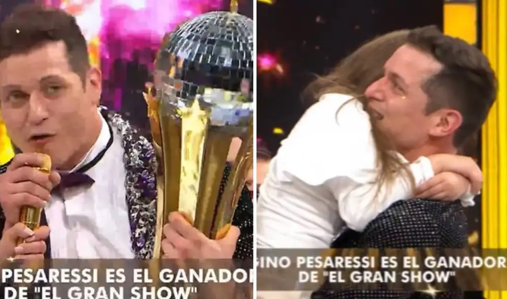 Gino Pesaressi y su hija protagonizaron un emotivo momento en la final de "El gran show". Foto: captura de América TV