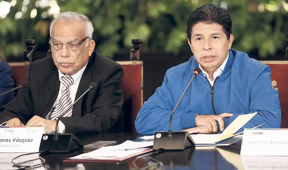 Aníbal Torres y Pedro Castillo son denunciados en la Subcomisión por inmovilización social el 5 de abril de 2022. Foto: Marco Cotrina/La República