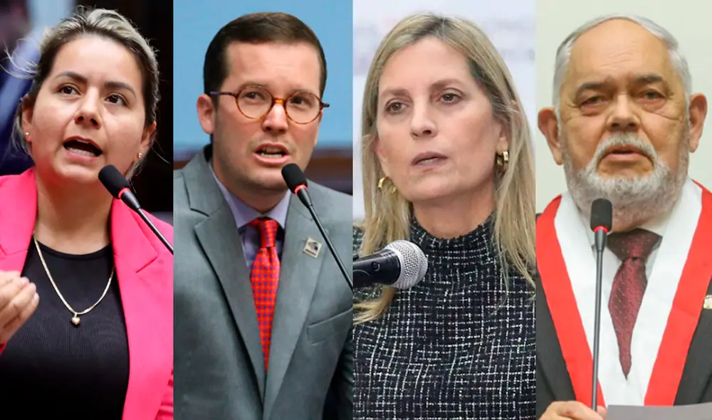 Tania Ramírez, Alejandro Cavero, María del Carmen Alva, y Jorge Montoya no apoyaron el proyecto de ley para adelantar elecciones a diciembre del 2023. Foto: Congreso/composición LR Tania Ramírez, Alejandro Cavero, María del Carmen Alva, y Jorge Montoya no apoyaron el proyecto de ley para adelantar elecciones a diciembre del 2023. Foto: Congreso/composición LR