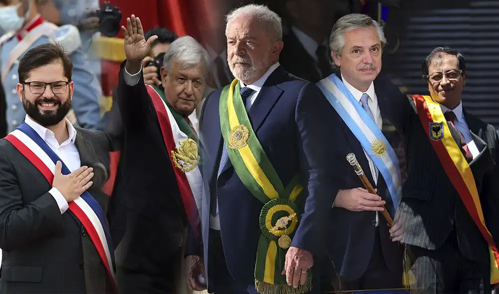 Las 5 principales economías latinoamericanas (Brasil, México, Argentina, Chile y Colombia) están lideradas por una tendencia de izquierda progresista. Foto: LR composición/AFP Las 5 principales economías latinoamericanas (Brasil, México, Argentina, Chile y Colombia) están lideradas por una tendencia de izquierda progresista. Foto: LR composición/AFP