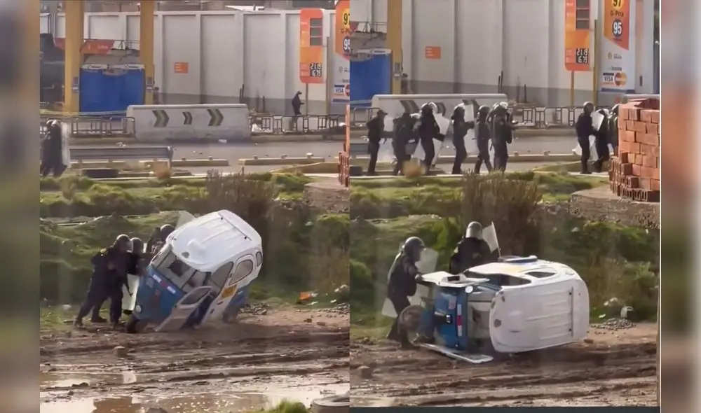 Efectivos de la Policía fueron captados en Juliaca. Foto: composición LR