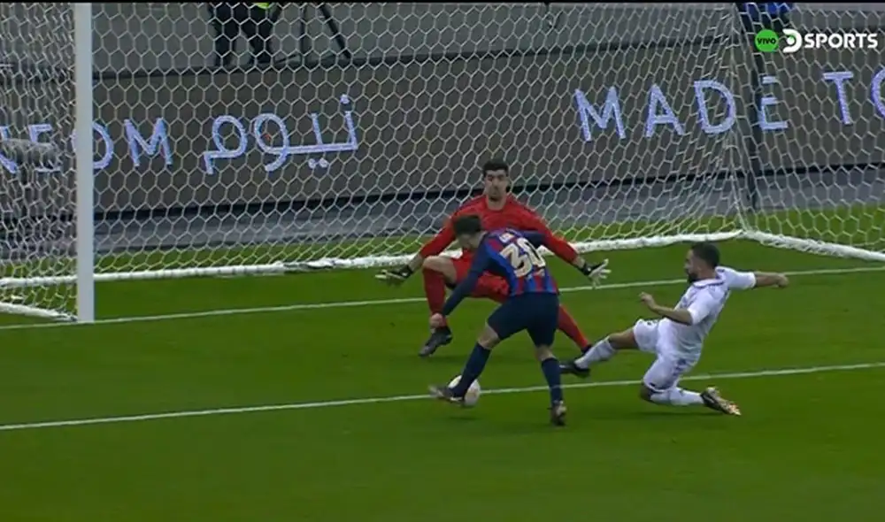 Barcelona se pone arriba en el marcador ante Real Madrid por la Supercopa de España. Foto: captura DirecTV Sports