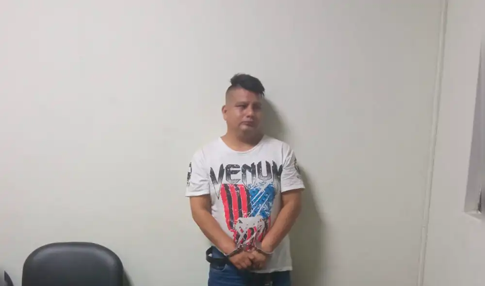 El detenido colaboró con las autoridades delatando el lugar donde tenían escondido un vehículo robado el 8 de enero. Foto: PNP El detenido colaboró con las autoridades delatando el lugar donde tenían escondido un vehículo robado el 8 de enero. Foto: PNP