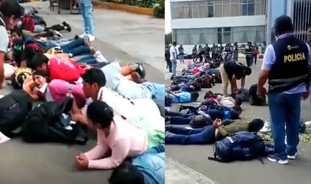 La intervención de la Policía en San Marcos resultó en decenas de detenciones a ciudadanos que venían de regiones. Foto: PNP/difusión