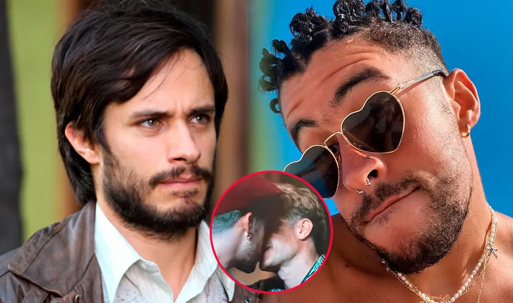 El beso entre Gael García Bernal y Bad Bunny se hizo viral en redes sociales. Foto: captura/Instagram/difusión