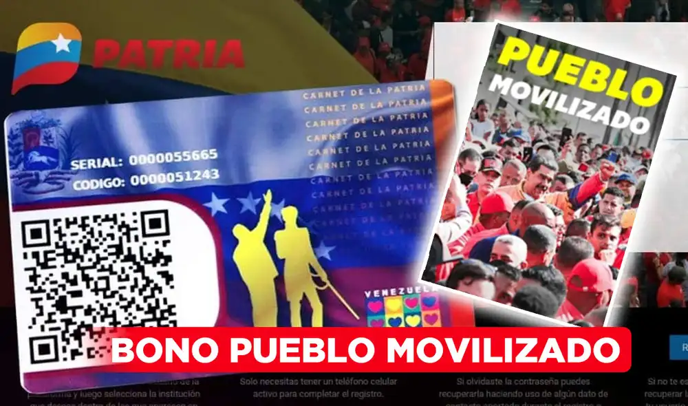 Bono Pueblo Movilizado será entregado a través del Sistema Patria. Composición-LR/Sistema Patria/Twitter @BonosSocial Bono Pueblo Movilizado será entregado a través del Sistema Patria. Composición-LR/Sistema Patria/Twitter @BonosSocial