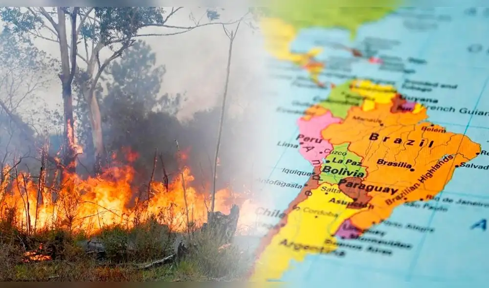 Incendios forestales en Sudamérica generan las peores emisiones de carbono en 20 años. Foto: composición LR/Saaeg.org/eldiarioAR Incendios forestales en Sudamérica generan las peores emisiones de carbono en 20 años. Foto: composición LR/Saaeg.org/eldiarioAR