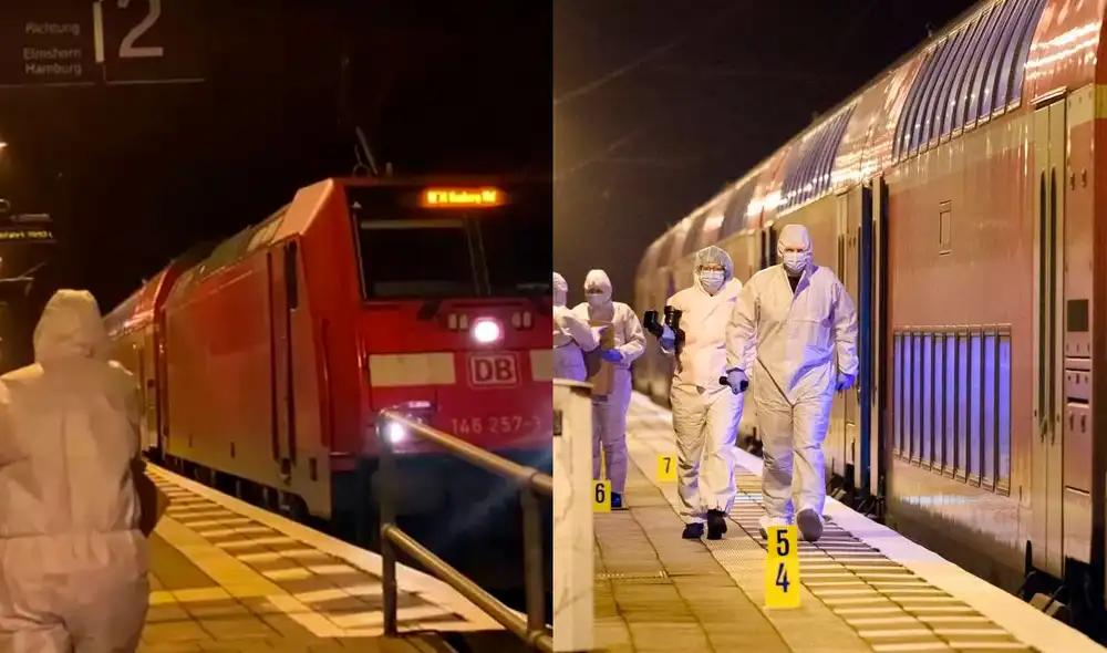 El ataque sucedió alrededor de las 14.55 (hora local) en la estación de Brokstedt, Alemania. Foto: composición LR / TV Azteca / Noticias Caracol
