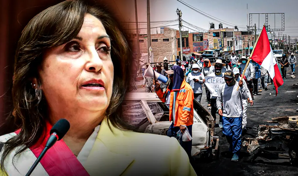 Bloqueos en carreteras de la Panamericana Sur aún siguen y con enfrentamientos policiales. Foto: composición La República